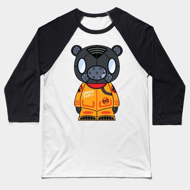 Masked Bear Baseball T-Shirt by zoneo